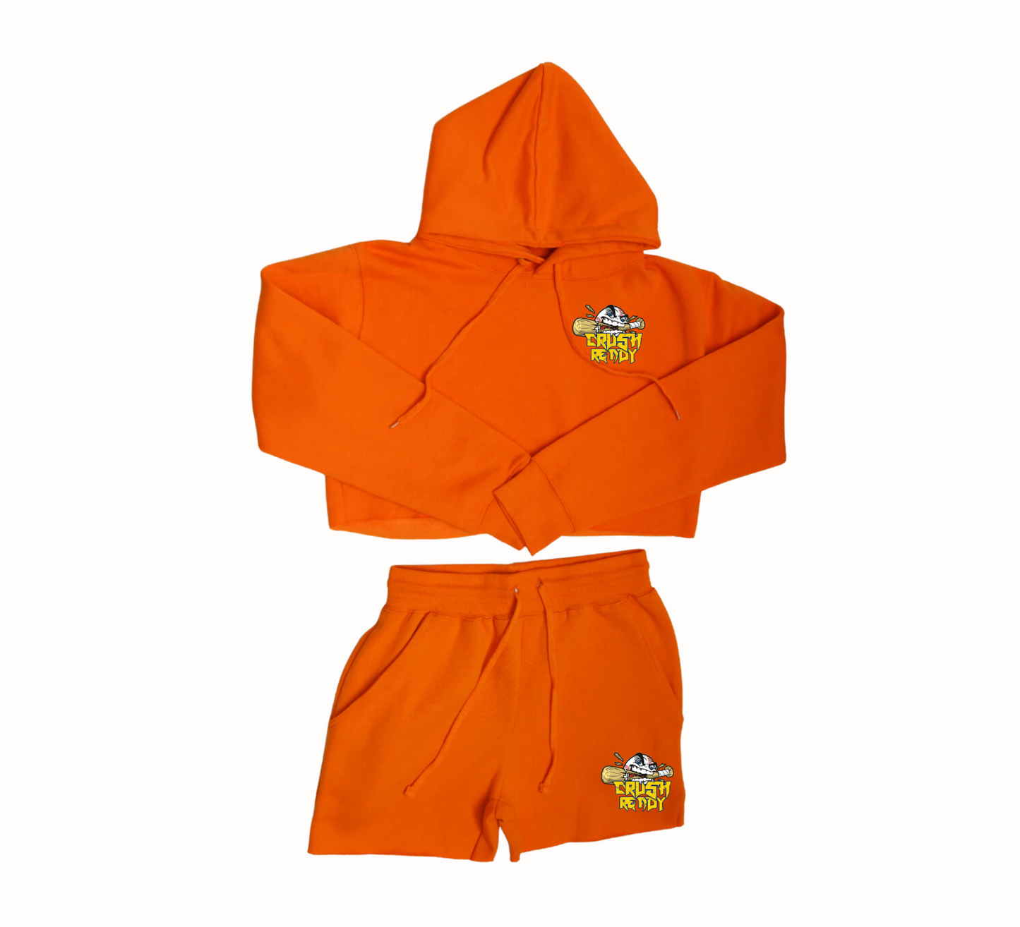 Women's Crop Top Fleece Short Set